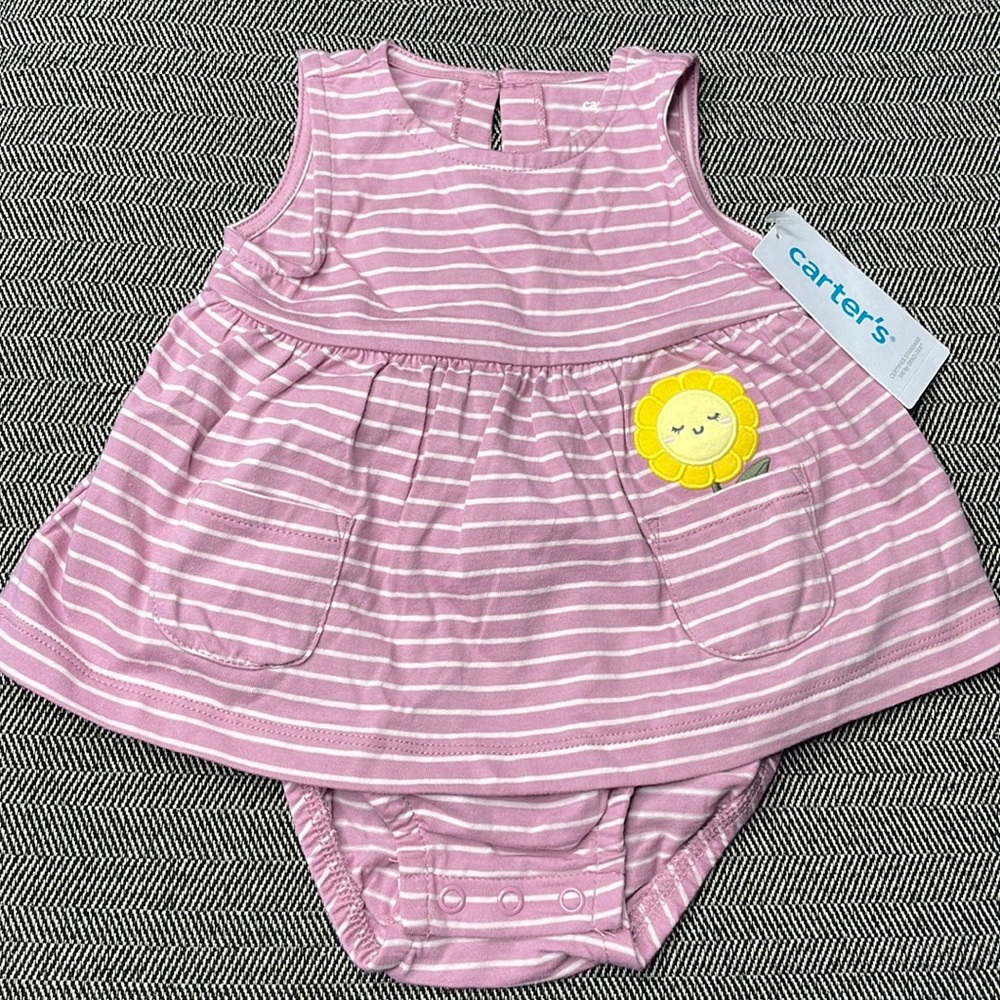 Carters Purple Striped Dress